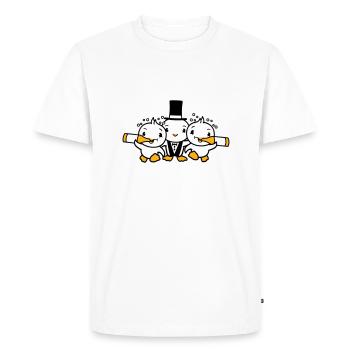 3 oiseaux équipe trois amis marié fête mari - T-shirt Premium bio Homme - blanc - Devant - Nico (187cm)