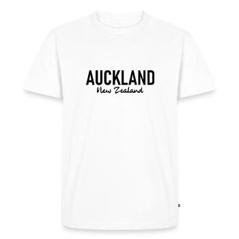 Auckland - Nouvelle-Zélande - Aotearoa - Maori - Kiwi - T-shirt Premium bio Homme - blanc - Devant - Nico (187cm)