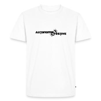 autonomie festive - T-shirt Premium bio Homme - blanc - Devant - Nico (187cm)