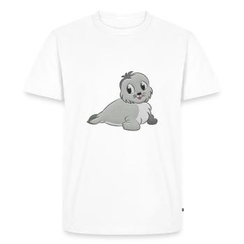 jouet en peluche Robbe - T-shirt Premium bio Homme - blanc - Devant - Nico (187cm)
