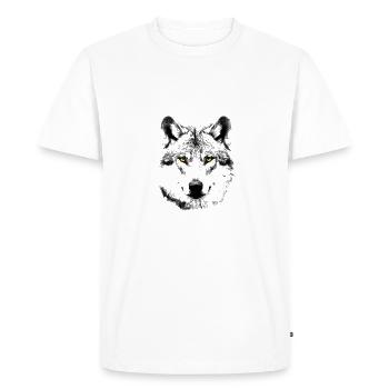 The Wolf - Men's Premium Organic T-Shirt - white - Front - Nico (187cm)