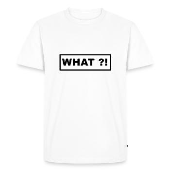 What - Men's Premium Organic T-Shirt - white - Front - Nico (187cm)