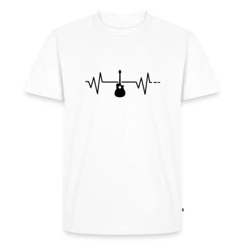 Heartbeat - Guitar, Acoustic Guitar Pulse Frequency - Men's Premium Organic T-Shirt - white - Front - Nico (187cm)