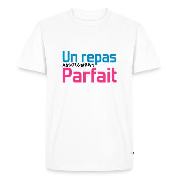 Un repas absolument parfait - T-shirt Premium bio Homme - blanc - Devant - Nico (187cm)