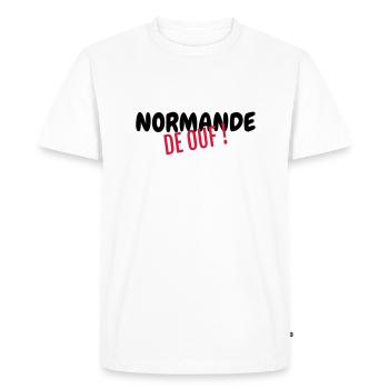 Normandie / Normand / Normande / France - T-shirt Premium bio Homme - blanc - Devant - Nico (187cm)