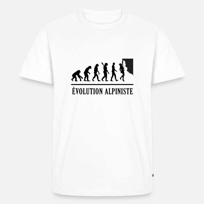 Évolution Alpinisme - Evolution Alpiniste - T-shirt Premium bio Homme - blanc