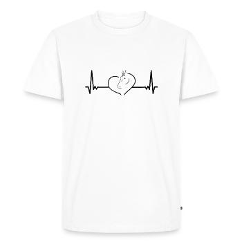 Heart Horse ECG Cardiogram Gift Idea - Men's Premium Organic T-Shirt - white - Front - Nico (187cm)