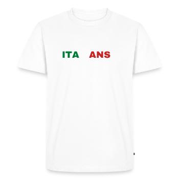 LES ITALIENS LE FONT MIEUX - T-shirt Premium bio Homme - blanc - Devant - Nico (187cm)