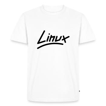 Linux - Vector - Men's Premium Organic T-Shirt - white - Front - Nico (187cm)