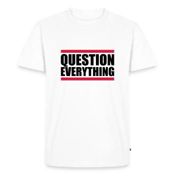 Question Everything bar - Men's Premium Organic T-Shirt - white - Front - Nico (187cm)