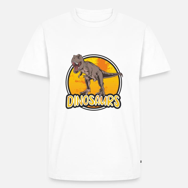 Dinosaurs - Männer Premium Bio T-Shirt - Weiß