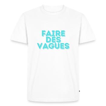 FAIRE DES VAGUES - T-shirt Premium bio Homme - blanc - Devant - Nico (187cm)