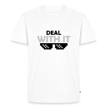 Sunglasses Deal with it - Men's Premium Organic T-Shirt - white - Front - Nico (187cm)