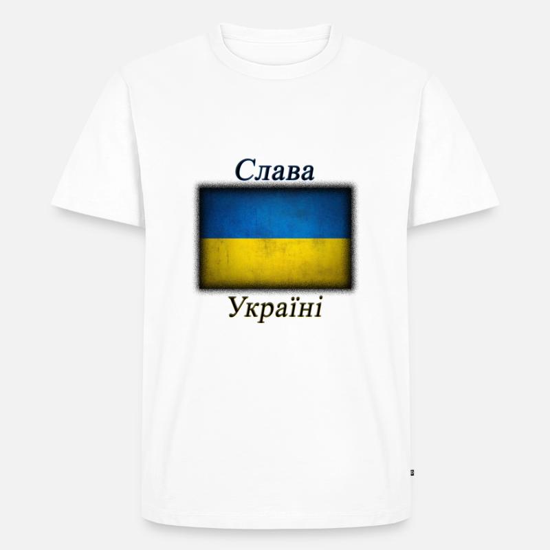 Support Ukraine - Männer Premium Bio T-Shirt - Weiß