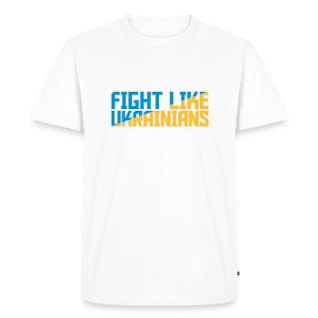 se battre comme citation des ukrainiens - T-shirt Premium bio Homme - blanc - Devant - Nico (187cm)