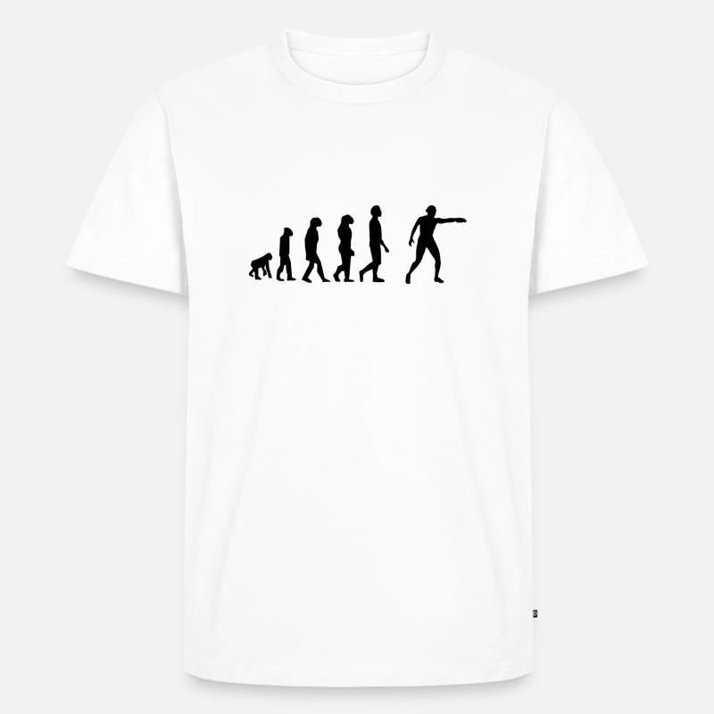 Diskuswurf-Evolution - Männer Premium Bio T-Shirt - Weiß