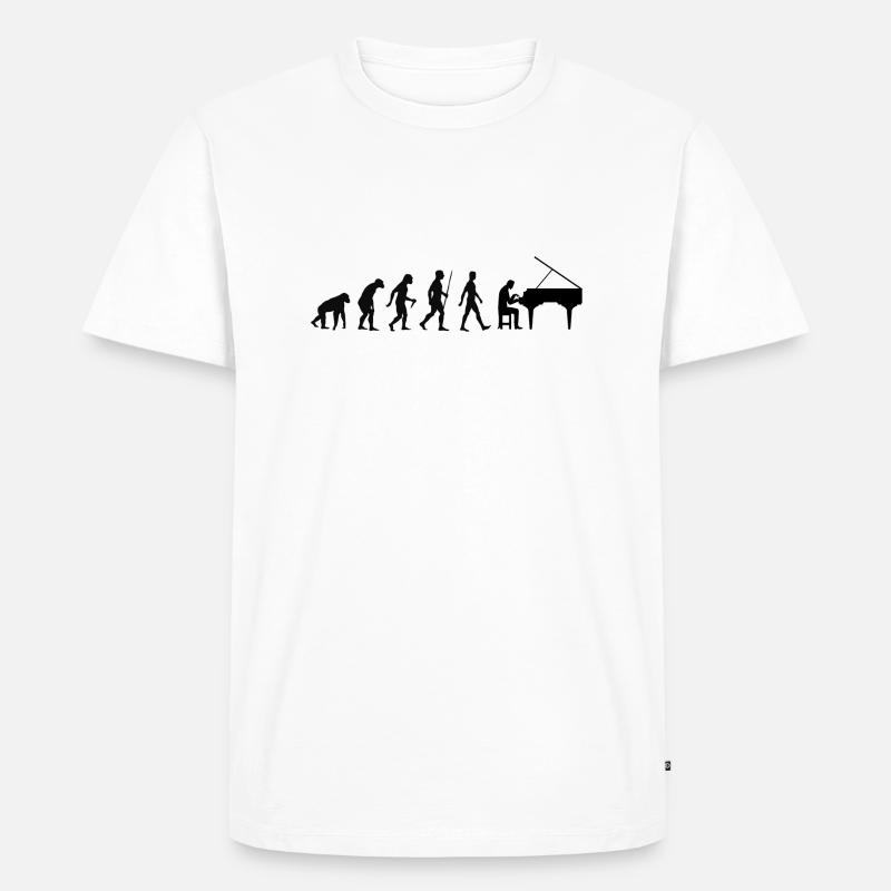 Music Evolution - Männer Premium Bio T-Shirt - Weiß