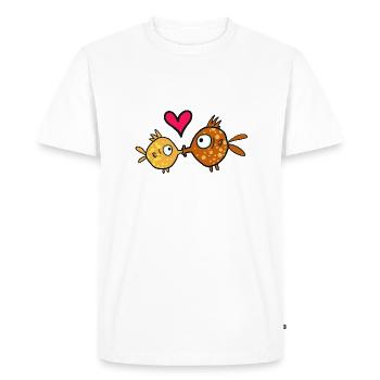 Baiser de poisson, embrasser le poisson - T-shirt Premium bio Homme - blanc - Devant - Nico (187cm)