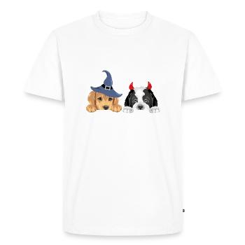 Chiots Golden Retriever et Saint Bernard - T-shirt Premium bio Homme - blanc - Devant - Nico (187cm)