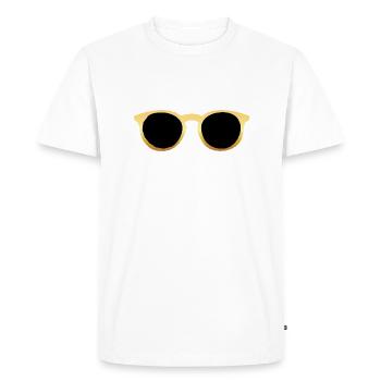 lunette de soleil or 2 B - T-shirt Premium bio Homme - blanc - Devant - Nico (187cm)
