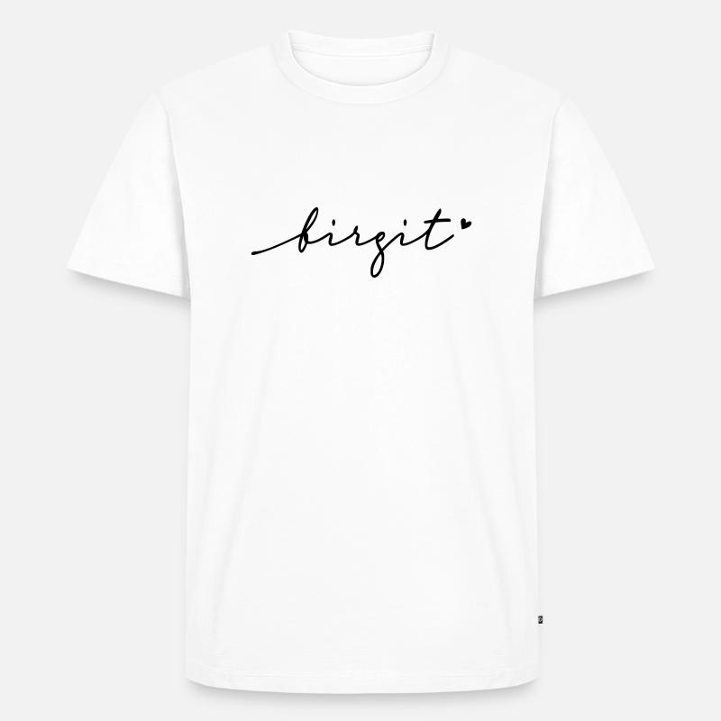 Birgit Schreibschrift Name - Männer Premium Bio T-Shirt - Weiß