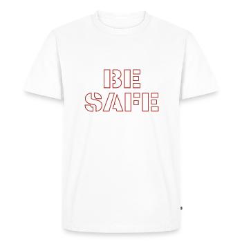 Soyez prudent - T-shirt Premium bio Homme - blanc - Devant - Nico (187cm)