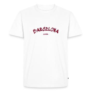 Barcelone - España - Espagne - Espagne - T-shirt Premium bio Homme - blanc - Devant - Nico (187cm)