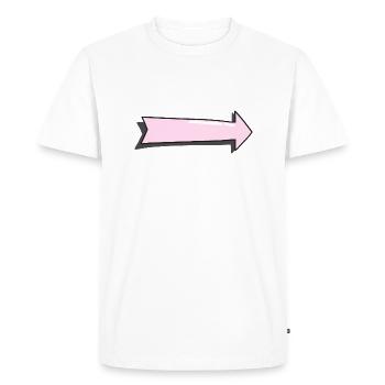 Arrow pastel pink with shadow - Men's Premium Organic T-Shirt - white - Front - Nico (187cm)