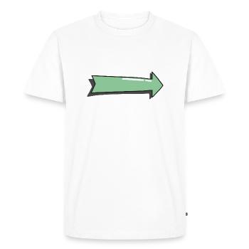 Arrow with shadow green - Men's Premium Organic T-Shirt - white - Front - Nico (187cm)
