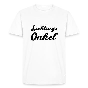 Oncle préféré - T-shirt Premium bio Homme - blanc - Devant - Nico (187cm)