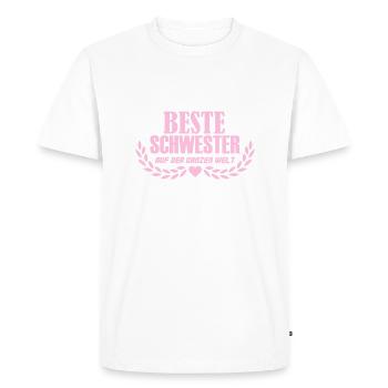 Meilleure Sœur 002 - T-shirt Premium bio Homme - blanc - Devant - Nico (187cm)