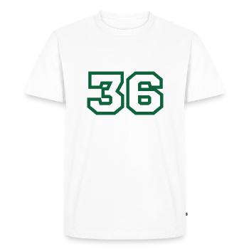 Number 36 green sport - Men's Premium Organic T-Shirt - white - Front - Nico (187cm)
