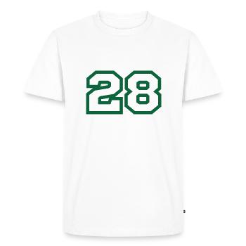 Numéro 28 sport vert - T-shirt Premium bio Homme - blanc - Devant - Nico (187cm)