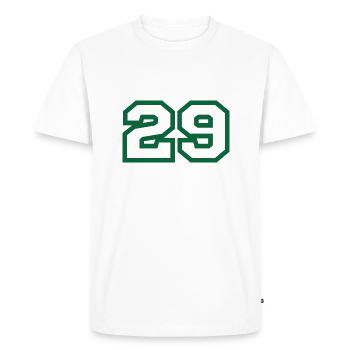 Numéro 29 sport vert - T-shirt Premium bio Homme - blanc - Devant - Nico (187cm)