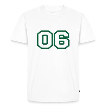 Number 6 green sport - Men's Premium Organic T-Shirt - white - Front - Nico (187cm)