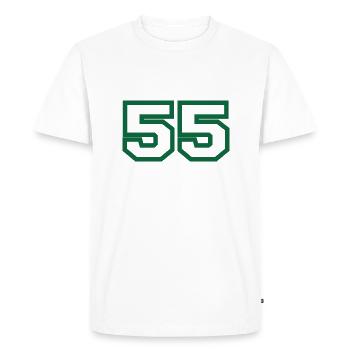 Number 55 green sport - Men's Premium Organic T-Shirt - white - Front - Nico (187cm)