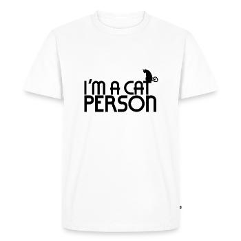 I'm a cat person - Men's Premium Organic T-Shirt - white - Front - Nico (187cm)