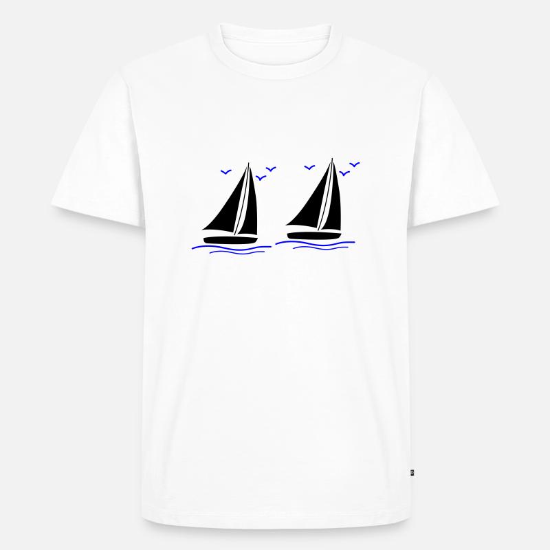 segelboote 02 - Männer Premium Bio T-Shirt - Weiß
