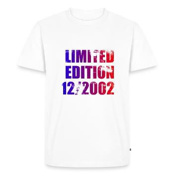 22e anniversaire Edition limitée 12/2002 - T-shirt Premium bio Homme - blanc - Devant - Nico (187cm)