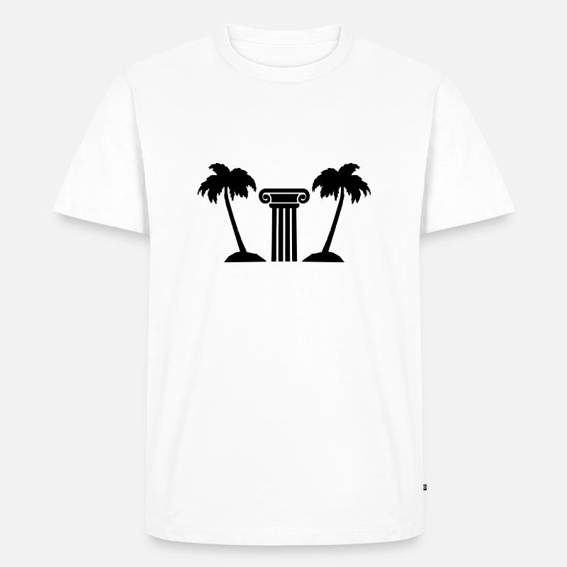 Palmen Säule - Männer Premium Bio T-Shirt - Weiß