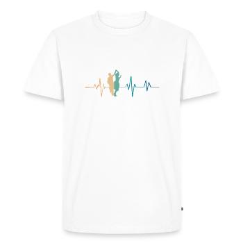 Battement de coeur rétro danse - T-shirt Premium bio Homme - blanc - Devant - Nico (187cm)