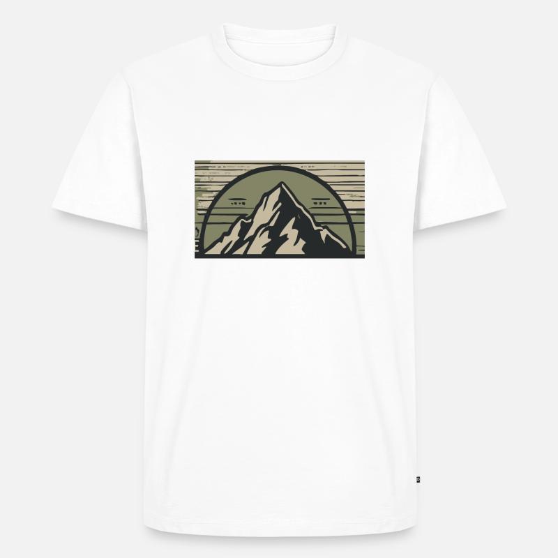 Berge Bergsteiger Abenteuer - Männer Premium Bio T-Shirt - Weiß