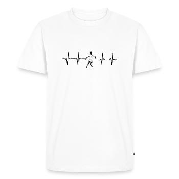 Football Pulse Heartbeat - Relatable Sports Sticker - Men's Premium Organic T-Shirt - white - Front - Nico (187cm)
