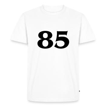 Zahl 85 - Men's Premium Organic T-Shirt - white - Front - Nico (187cm)