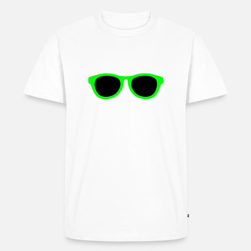 Brille - Männer Premium Bio T-Shirt - Weiß