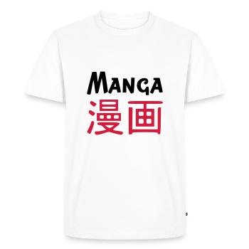 MANGA - T-shirt Premium bio Homme - blanc - Devant - Nico (187cm)