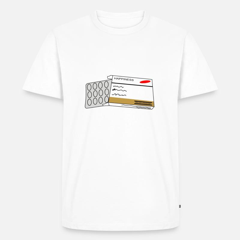 Happiness - Männer Premium Bio T-Shirt - Weiß