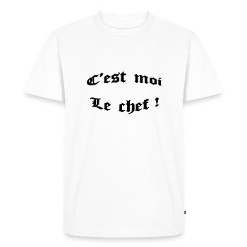 c'est moi le chef ! - T-shirt Premium bio Homme - blanc - Devant - Nico (187cm)