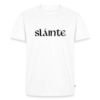 Slainte texte de - T-shirt Premium bio Homme - blanc - Devant - Nico (187cm)