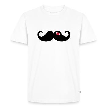 Mustache Barbe - T-shirt Premium bio Homme - blanc - Devant - Nico (187cm)